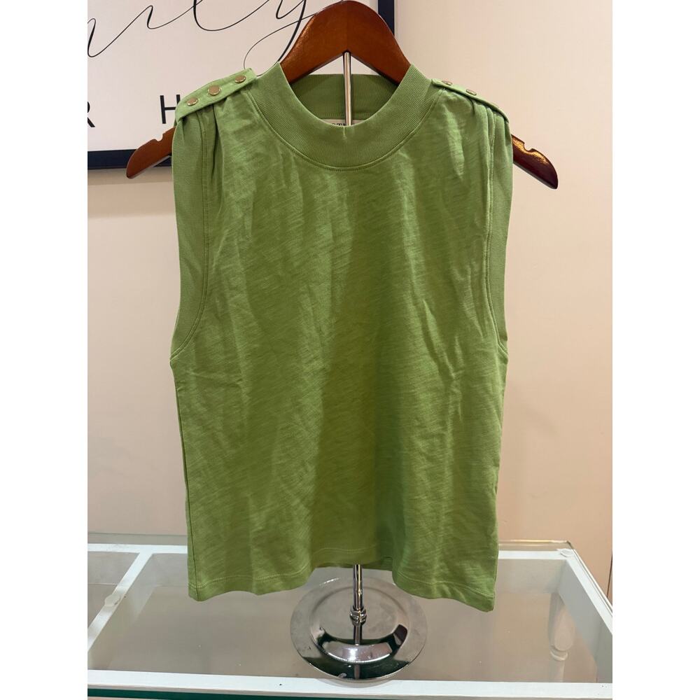 Nation LTD Los Angeles Sage Green Snap Shoulder Tank Top XS NWOT